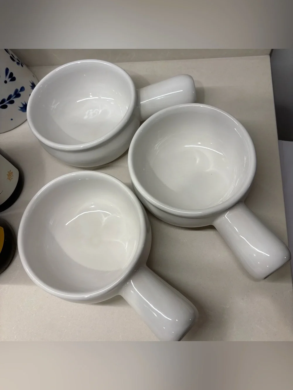 Williams Sonoma Ceramic Soup Bowls with Handle - Set of 3